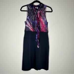 BCBG Maxazria Dress Sunset Reflections 100% Silk Party Special Occasion Purple